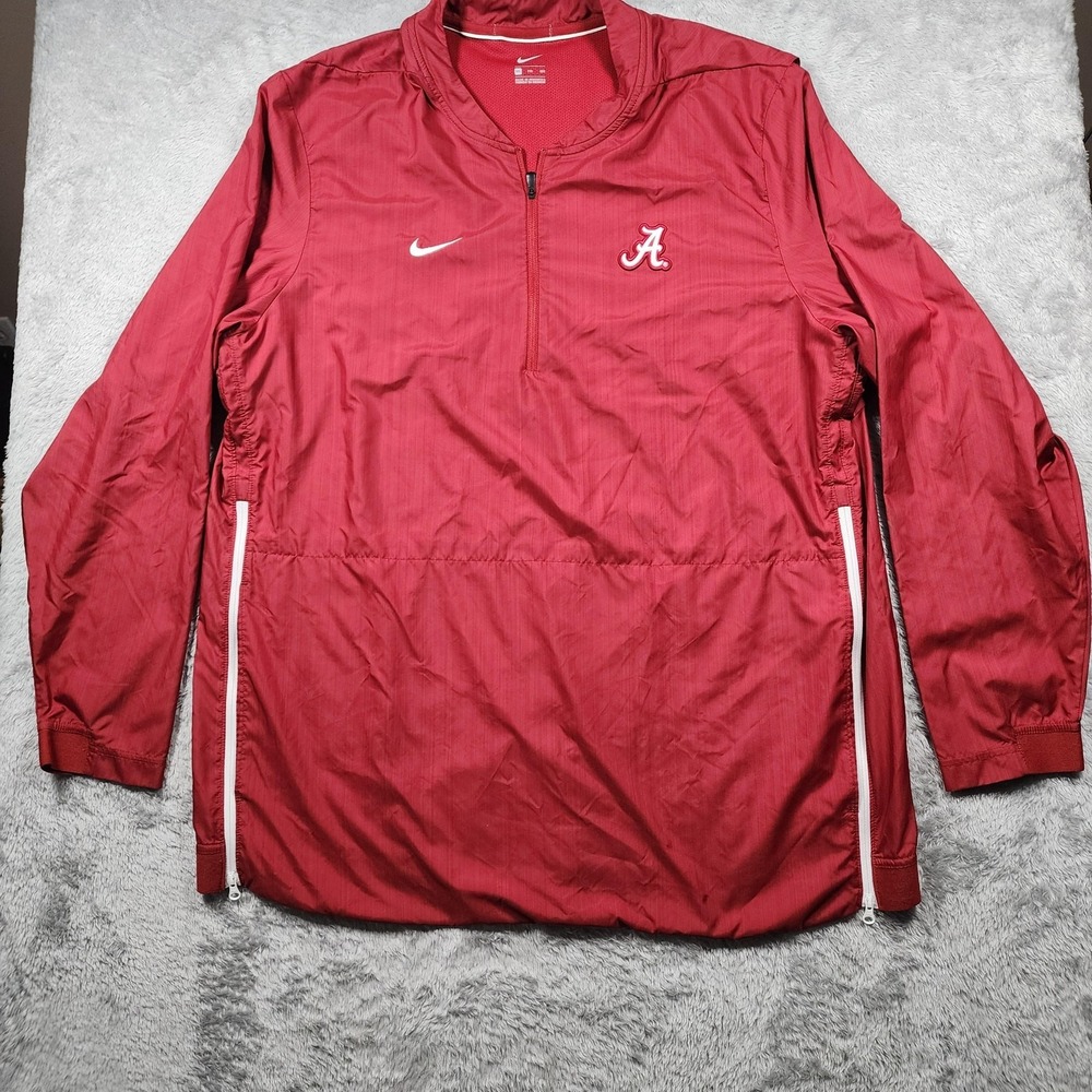 Alabama Crimson Tide Jacket Mens 2XL Red NCAA Football Nike 1/4 Zip Pullover - Picture 4 of 11
